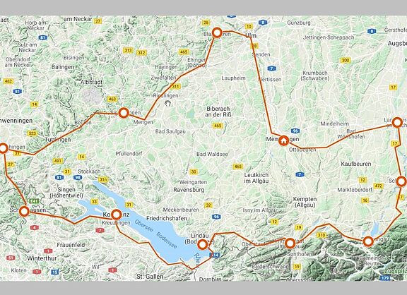 Donau Bodensee 2019 Route s