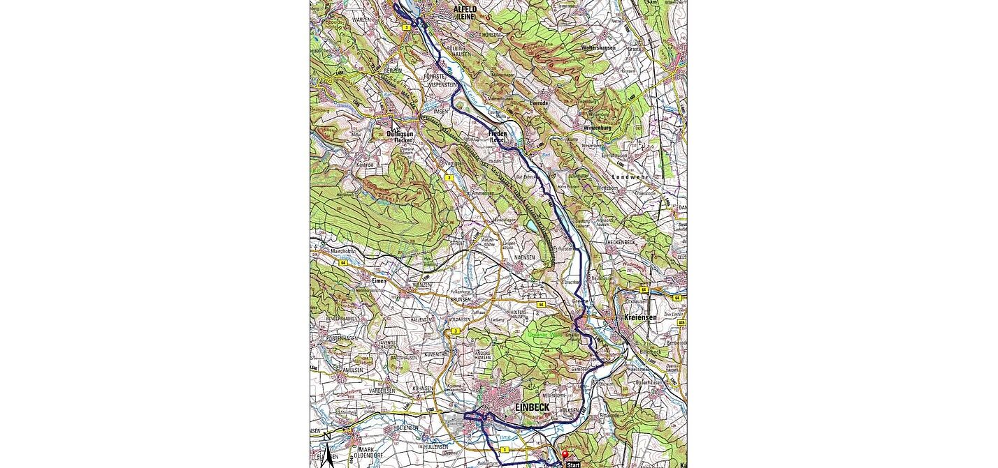 Einbeck Alfeld Route