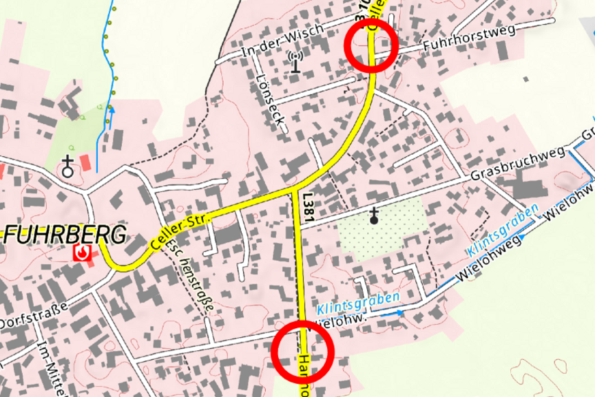 Querungen an L310 und L381 Querungen an L310 und L381