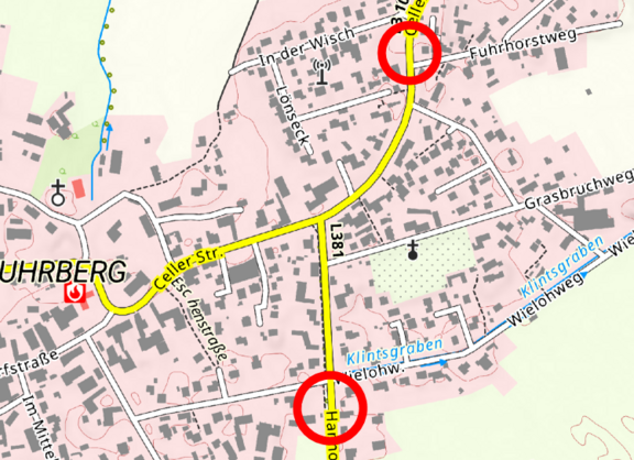 Querungen an L310 und L381