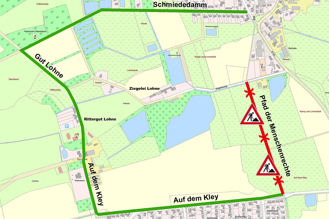 Isernhagen - Pfad der Menschenrechte - Umleitung