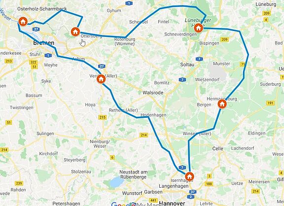 Wümme 2020 Route mit Rand