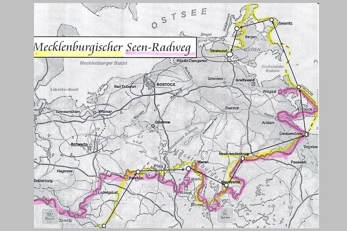 Mecklenburger Seen Radweg und eigene Variante