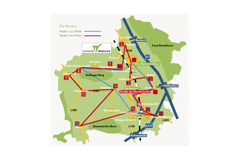Skizze Radweg der Kinderrechte
