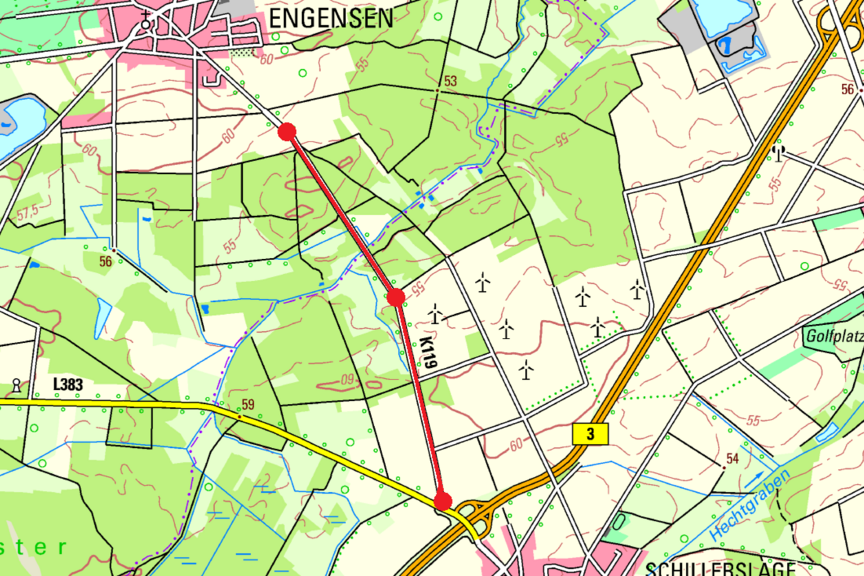 Karte K119 ENG-Schillage