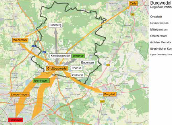 Regionale und kommunale Korridore in Burgwedel