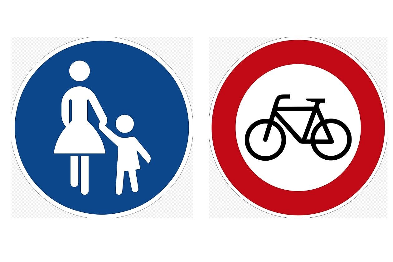Gehweg I Fahrrad verboten