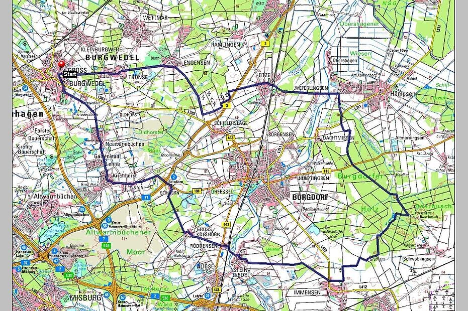 Rund um Burgdorf Route 1