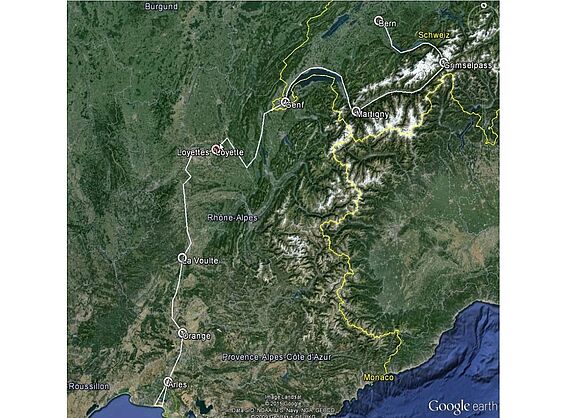 Rhone Route Luftbild