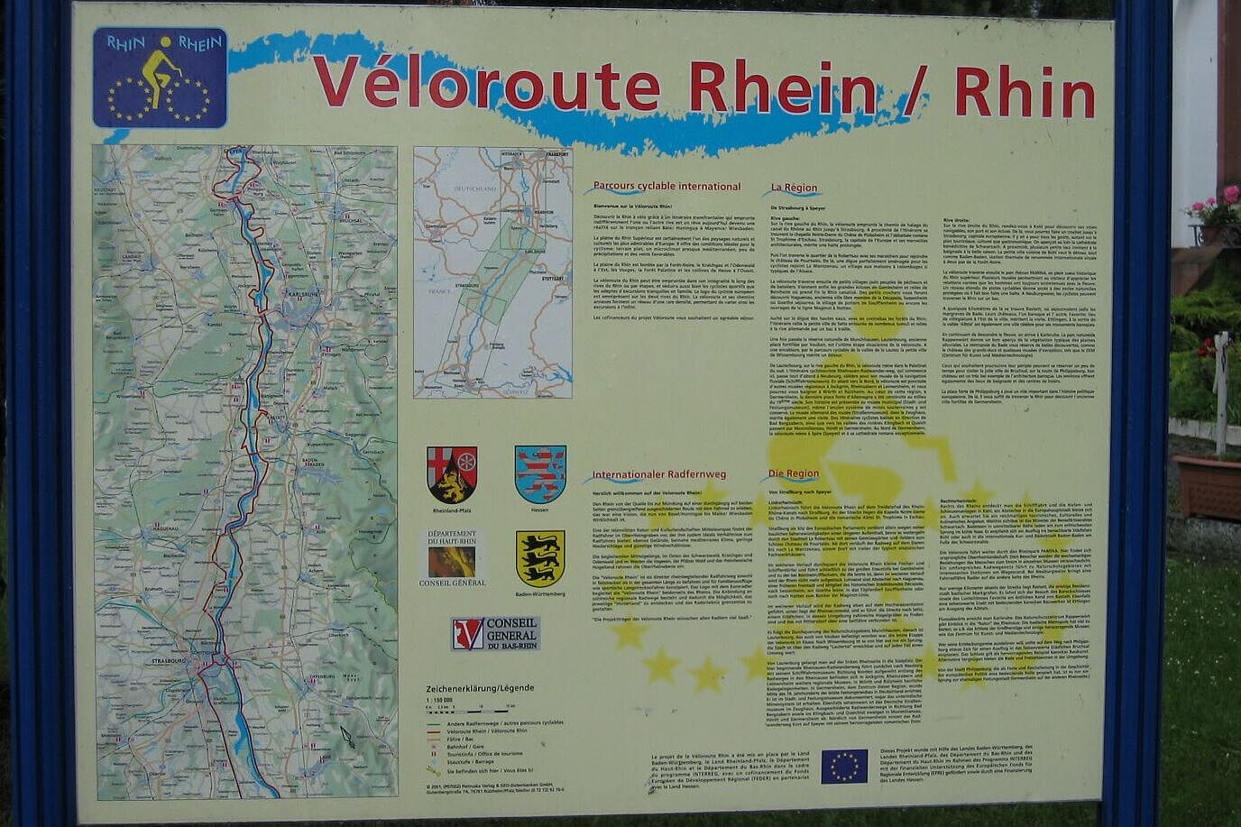 Infotafel Veloroute Rhein Rhin