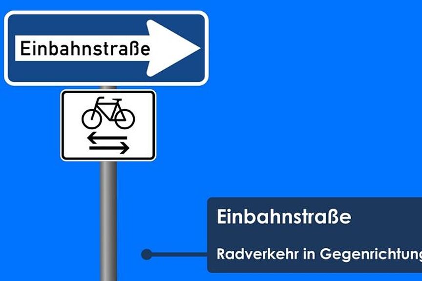 Einbahnstraße - Radfahrer frei Einbahnstraße - Radfahrer frei