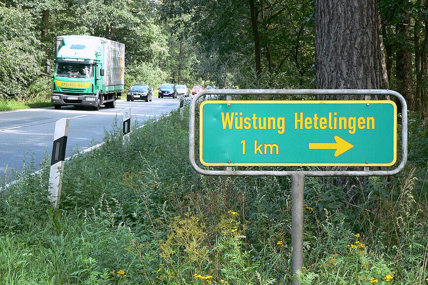 Hinweisschild an der Bundes str. B 188