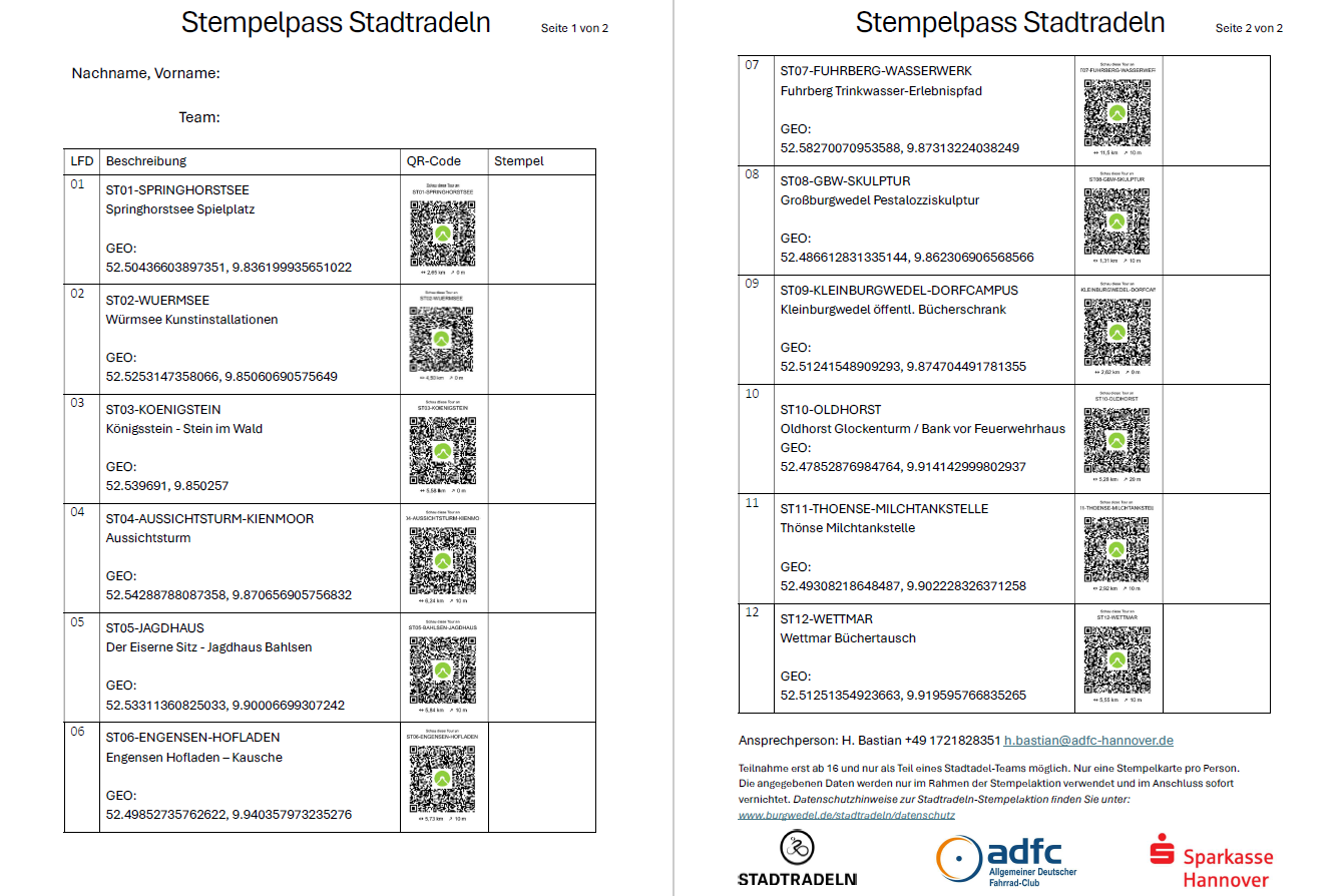 Stempelpass Vorder- und Rückseite