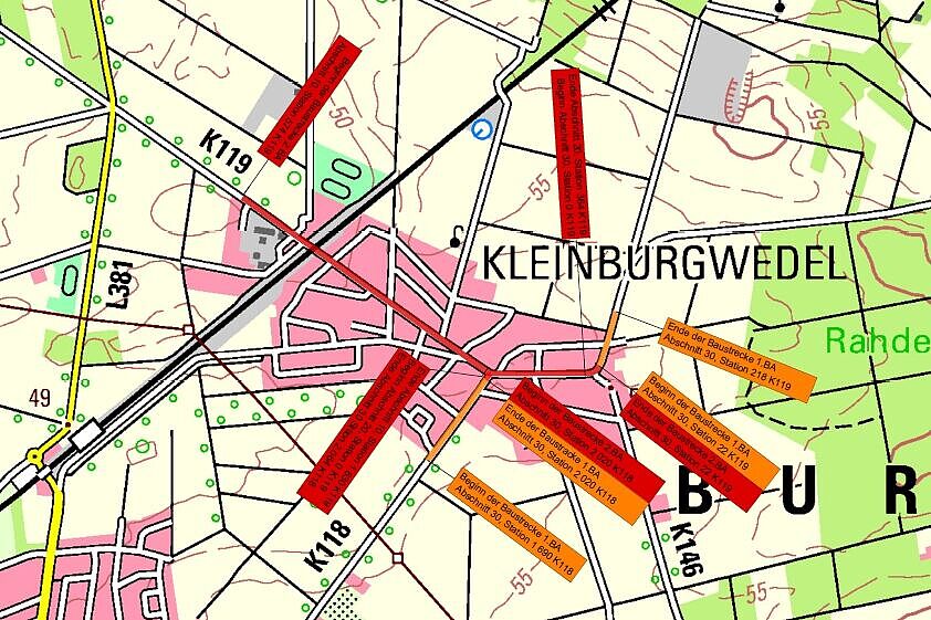 KBW OD 119, Übersichtsplan