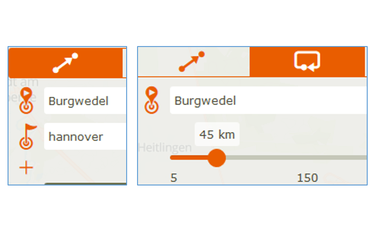 Option Rundtour oder Strecke