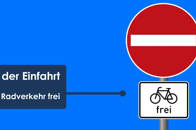 Einfahrt verboten - Radfahrer frei